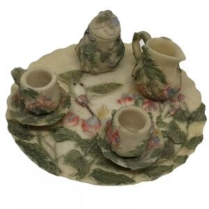 Vtg Hummingbird Mini Tea Set Collectible Decor